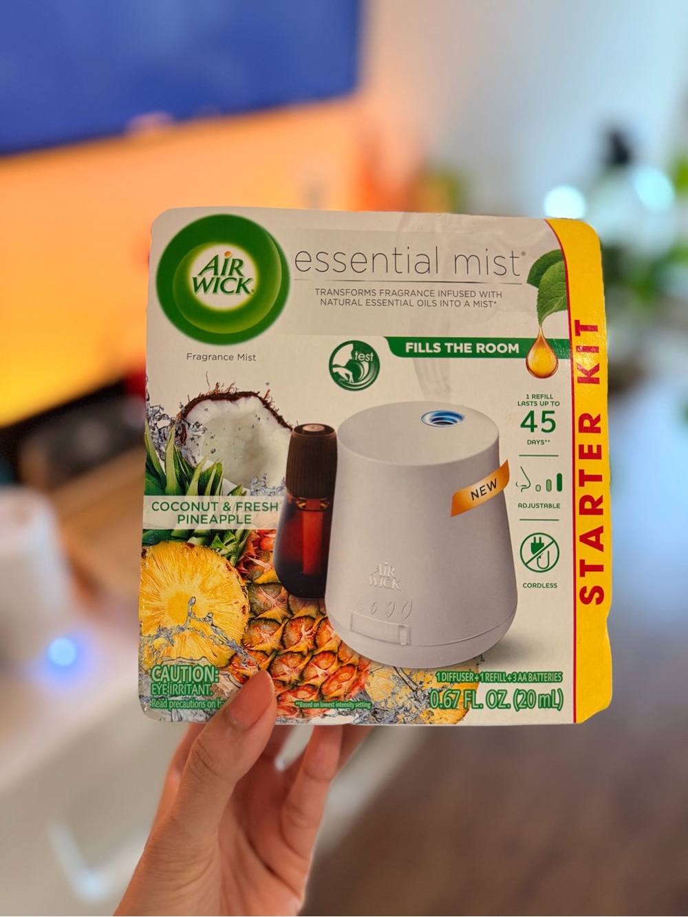 Air Wick cordlessEssential Mist Starter Kit - White (Coconut & Fresh Pineapple)